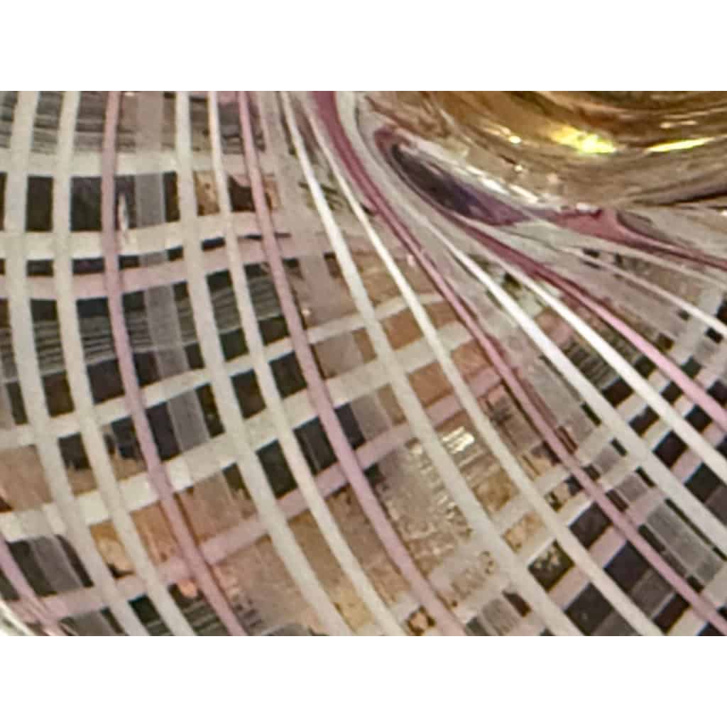 Cadre en verre de Murano rose filigrane 6