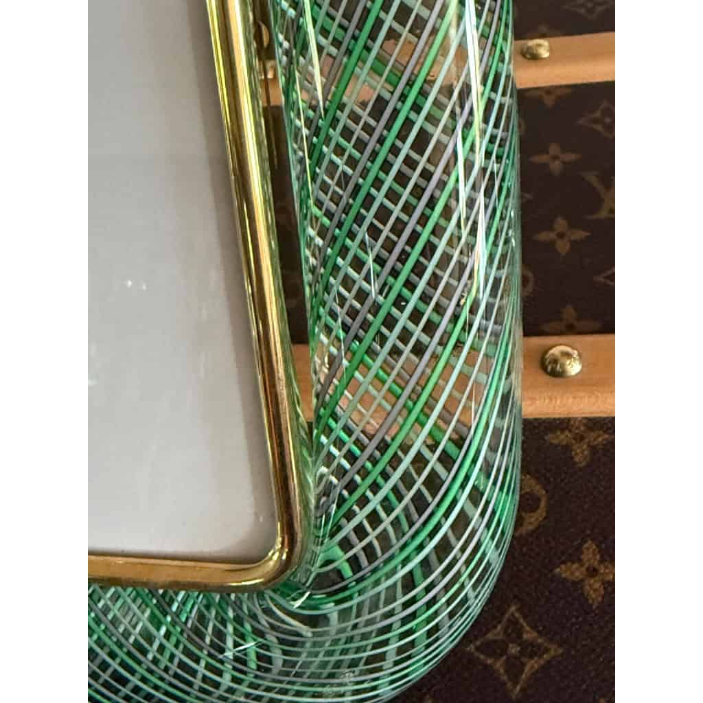 Cadre en verre de Murano vert clair filigrane 6