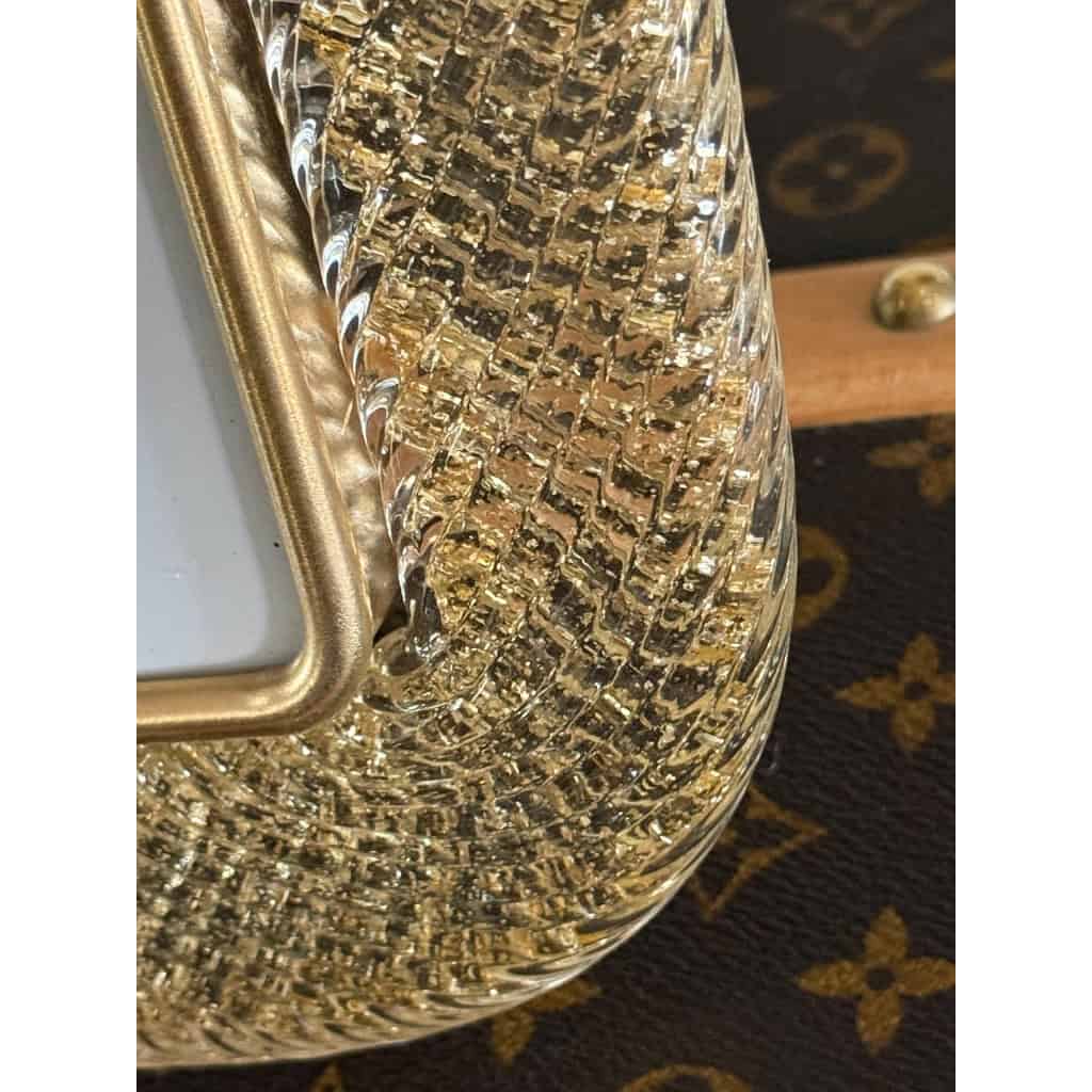 Cadre photo en verre de Morano doré horizontal 6 Cadre photo en verre de Morano doré horizontal 6