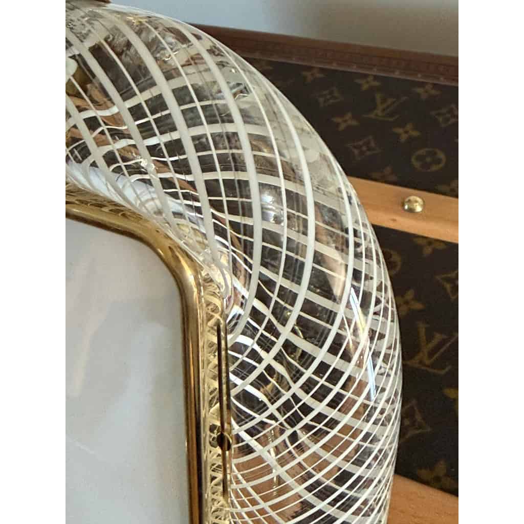 Cadre photo en verre de Murano blanc en filigranes 6