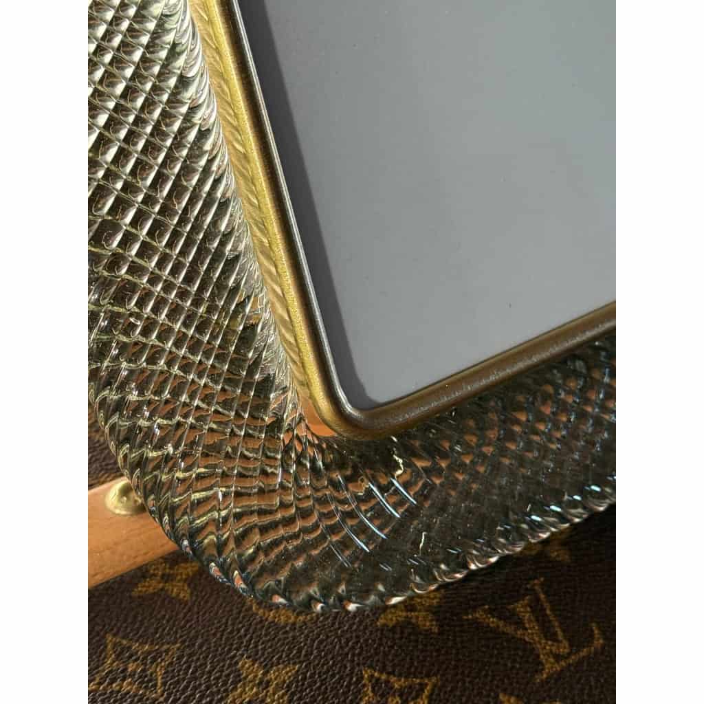 Cadre photo en verre de Murano gris fumé 6 Cadre photo en verre de Murano gris fumé 6