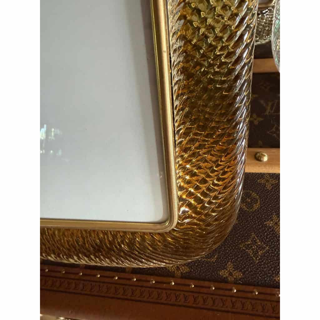 Cadre en verre de Murano ambré 7 Cadre en verre de Murano ambré 7