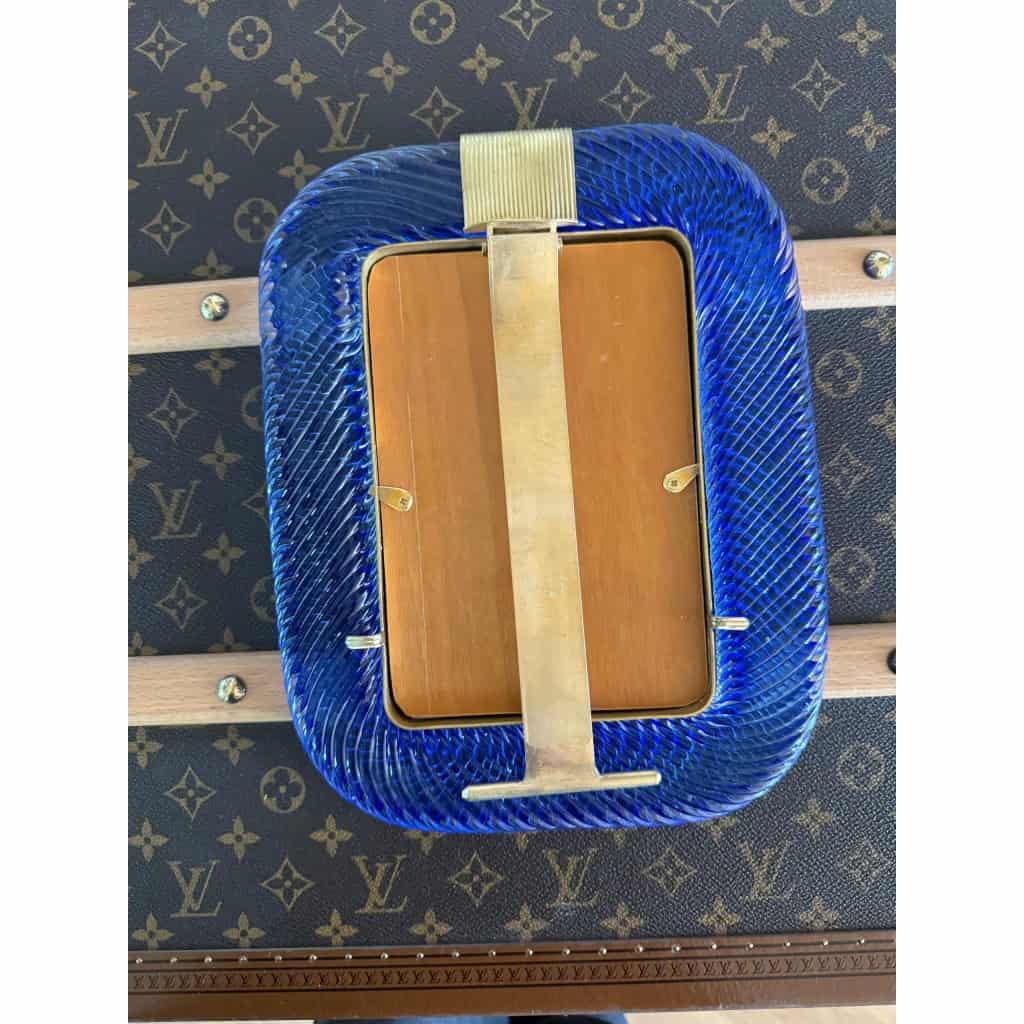 Cadre en verre de Murano bleu saphir 7