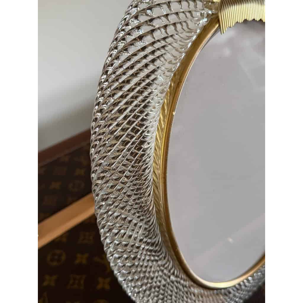 Cadre photo verre de Murano ovale couleur cristal vertical 7 Cadre photo verre de Murano ovale couleur cristal vertical 7