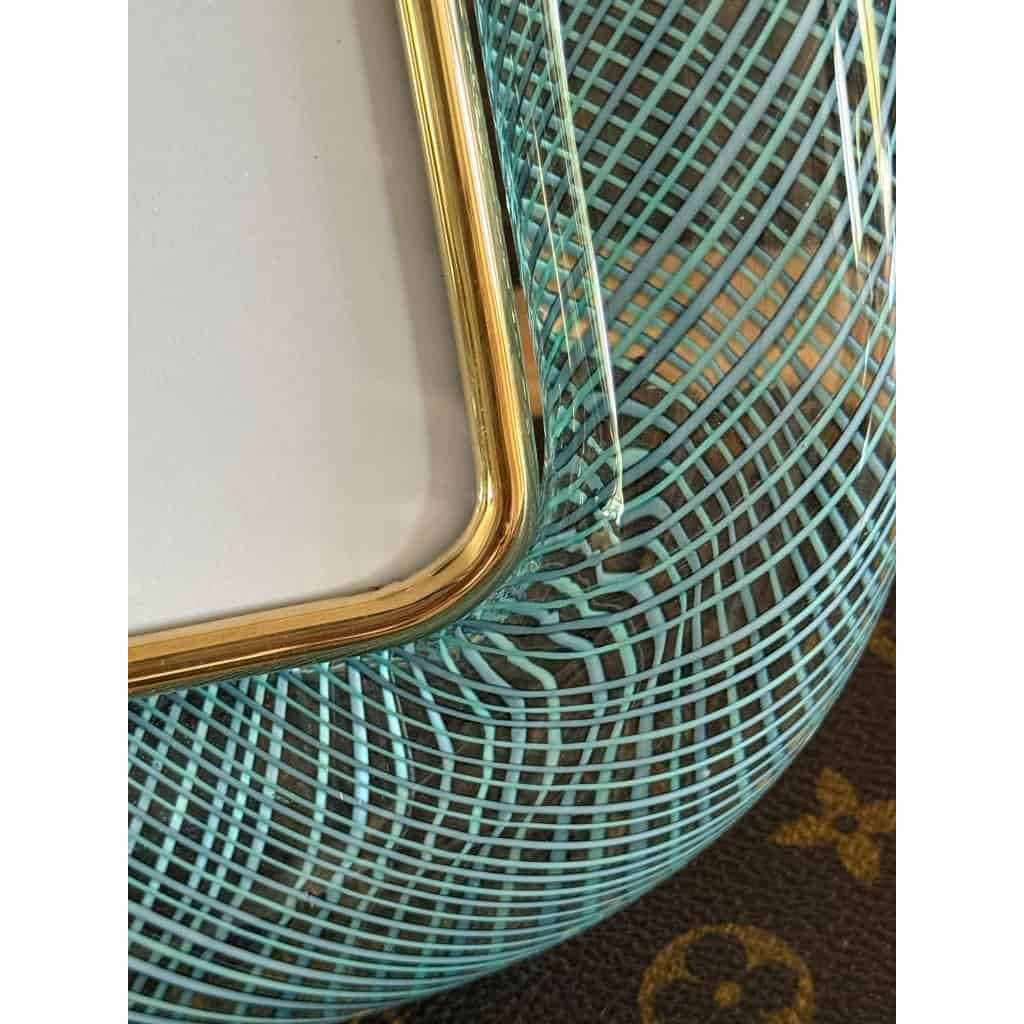 Cadre photo verre de Murano bleu en filigranes 7 Cadre photo verre de Murano bleu en filigranes 7