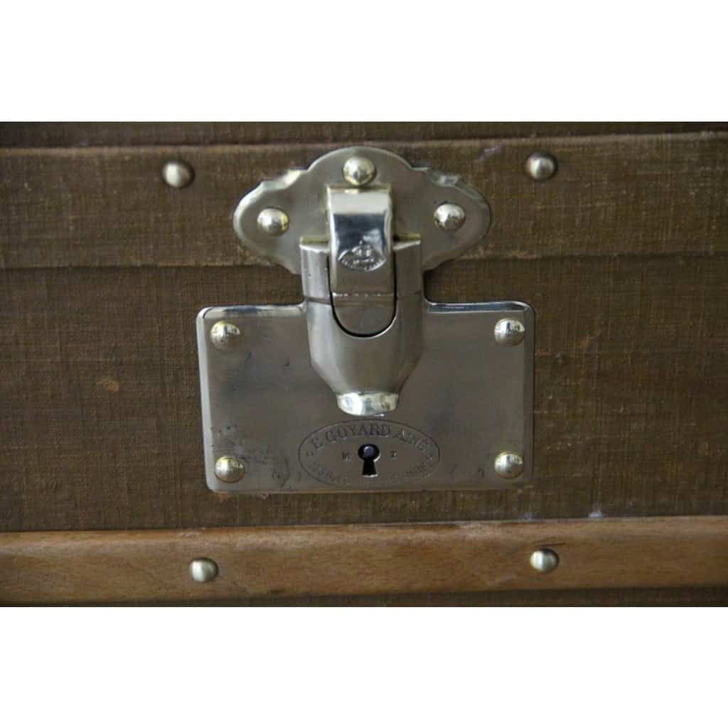 Malle Goyard en toile brune 90 cm 7