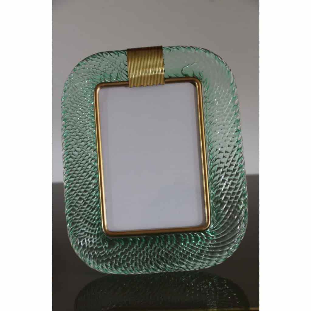 Cadre en verre de Murano aigue marine 8 Cadre en verre de Murano aigue marine 8