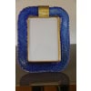 Cadre en verre de Murano bleu saphir 26