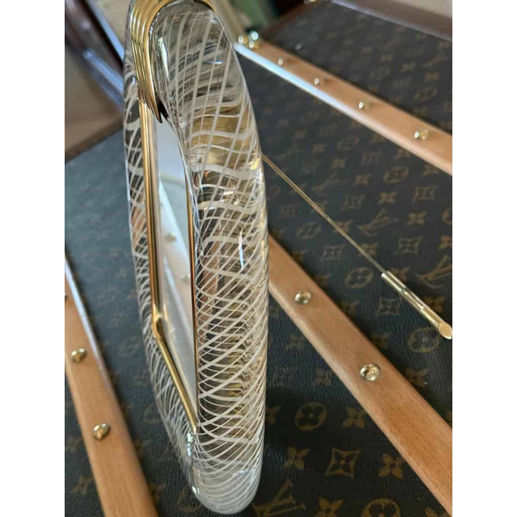 Cadre photo en verre de Murano blanc en filigranes 8