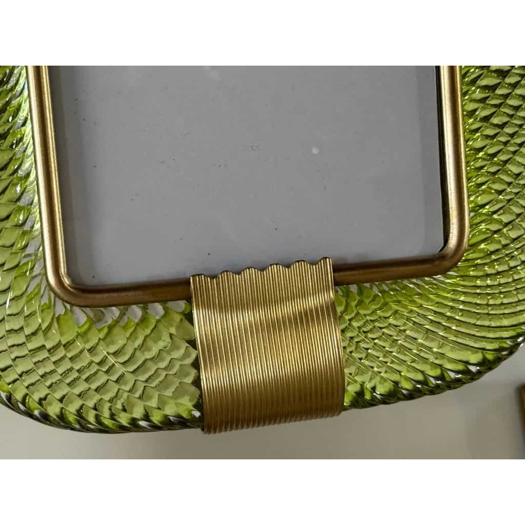 Cadre photo verre de Murano jaune-vert 9