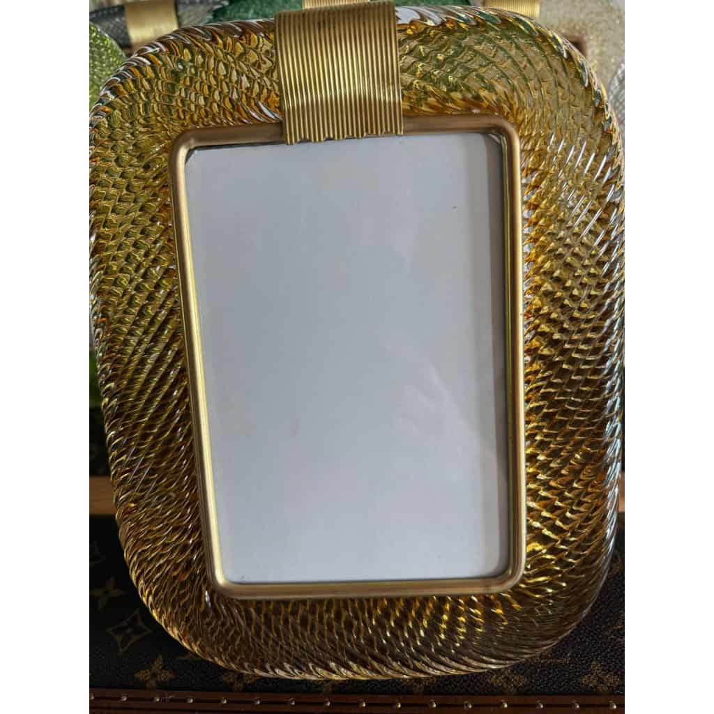 Cadre en verre de Murano ambré 9 Cadre en verre de Murano ambré 9