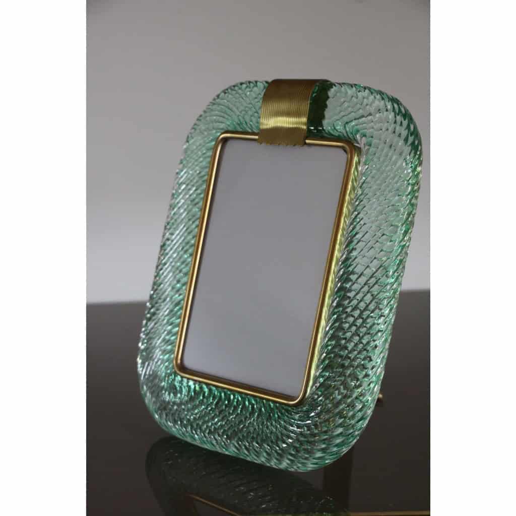 Cadre en verre de Murano aigue marine 9 Cadre en verre de Murano aigue marine 9