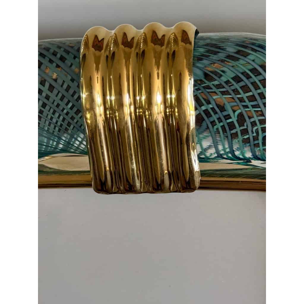 Cadre photo verre de Murano bleu en filigranes 9 Cadre photo verre de Murano bleu en filigranes 9