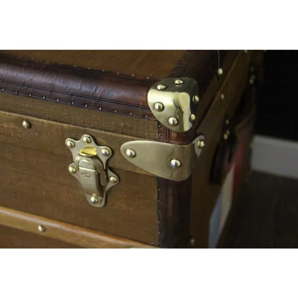 Malle Goyard en toile brune 90 cm 9