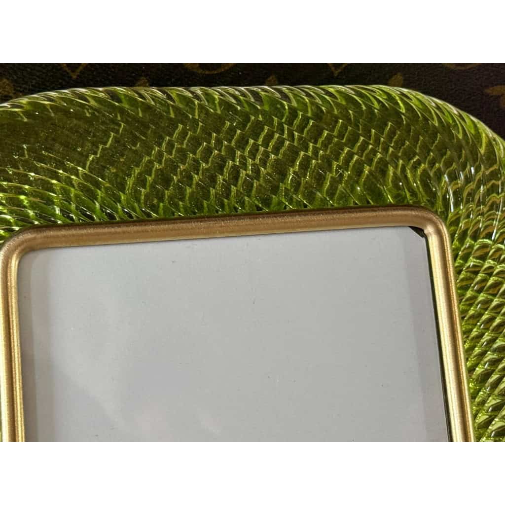 Cadre photo verre de Murano jaune-vert 10