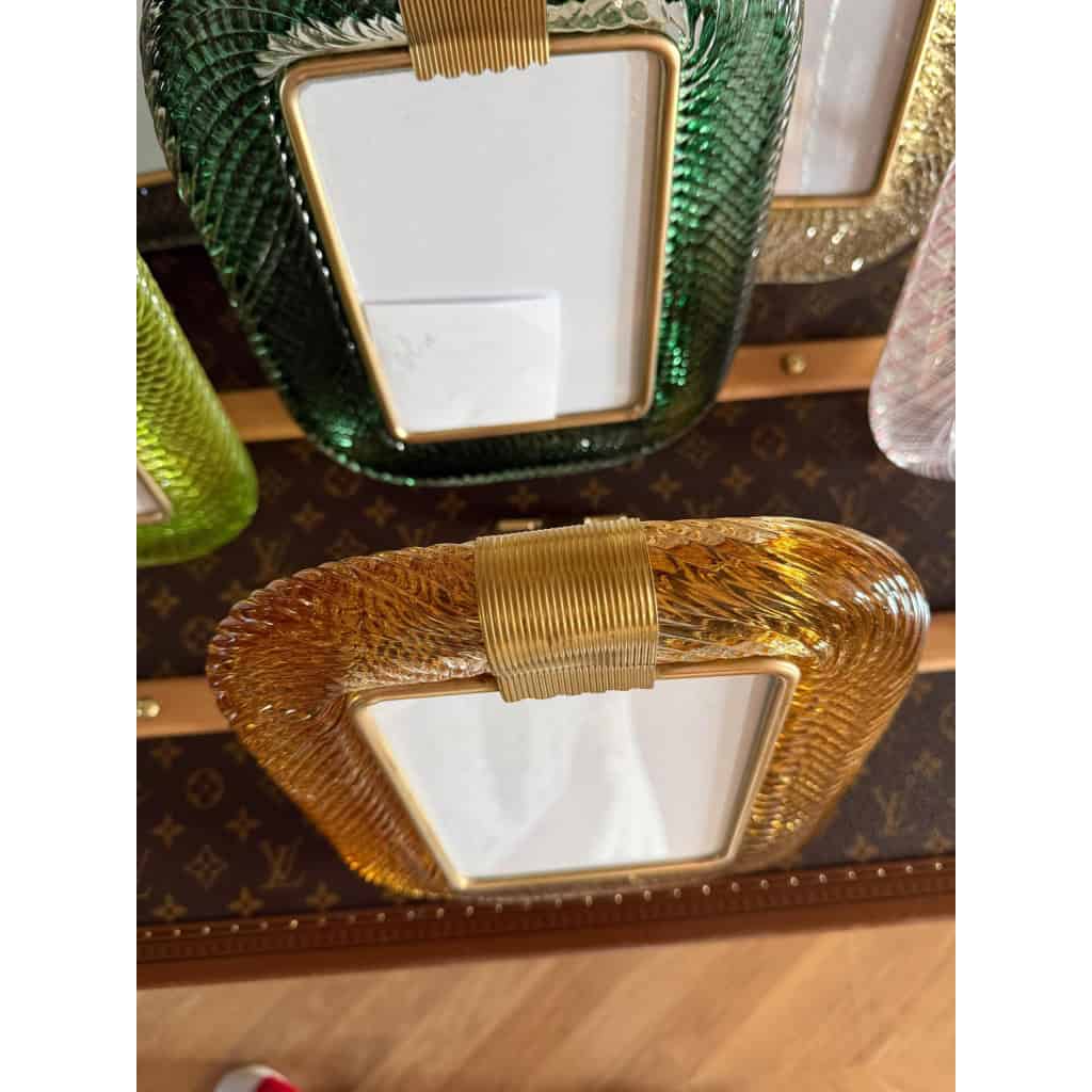 Cadre en verre de Murano ambré 10 Cadre en verre de Murano ambré 10