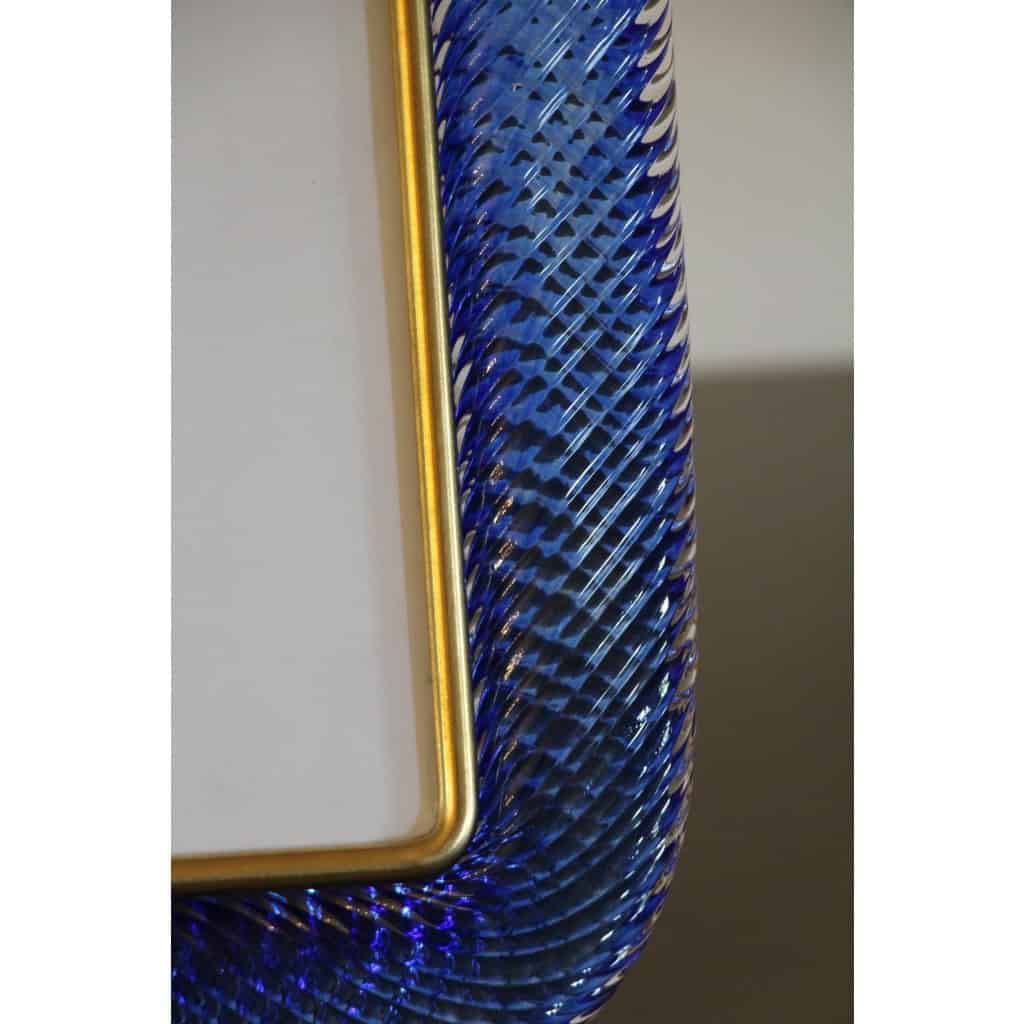 Cadre en verre de Murano bleu saphir 10