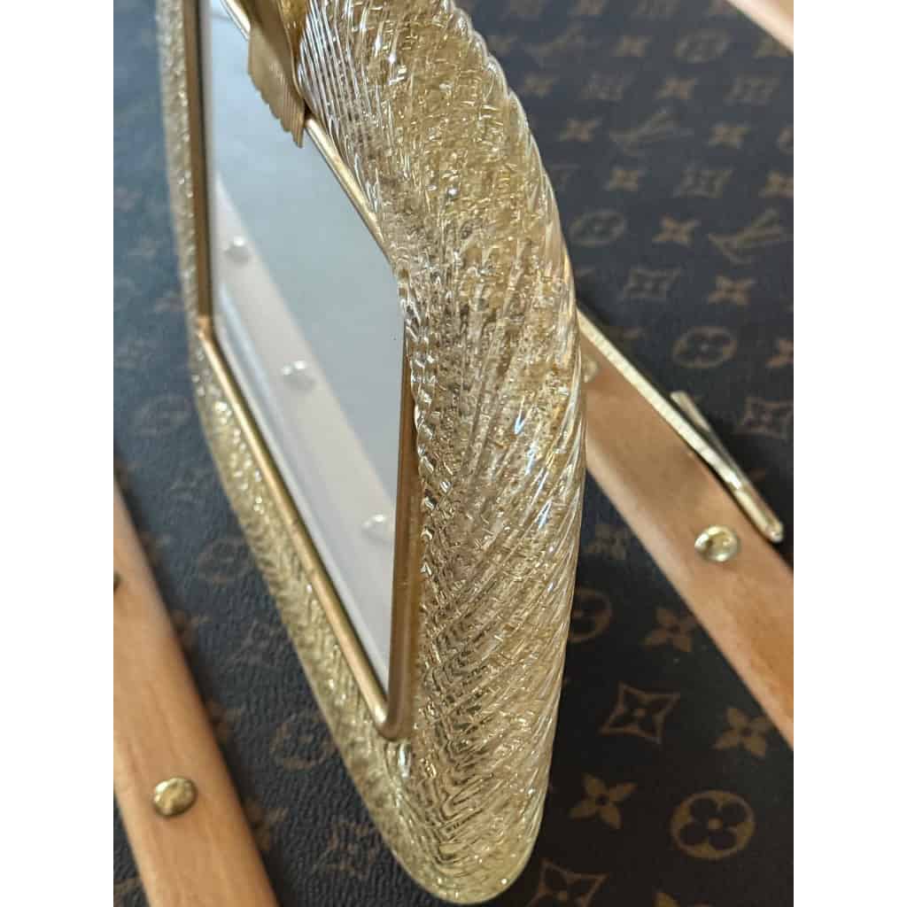 Cadre photo en verre de Morano doré horizontal 10 Cadre photo en verre de Morano doré horizontal 10