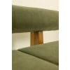 Banquette 3 places en frêne clair et velours de mohair vert. Contemporain 22