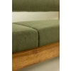 Banquette 3 places en frêne clair et velours de mohair vert. Contemporain 27