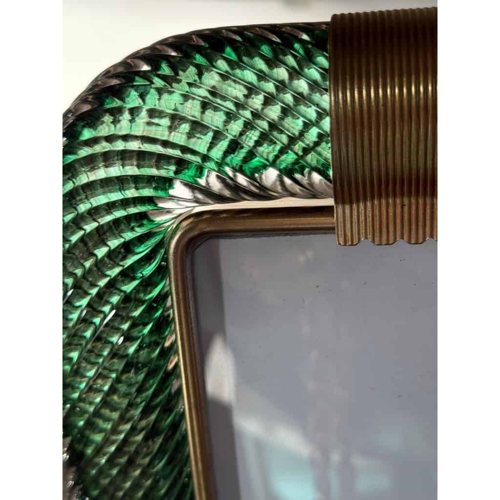 Cadre photo en verre de Murano vert olive 11