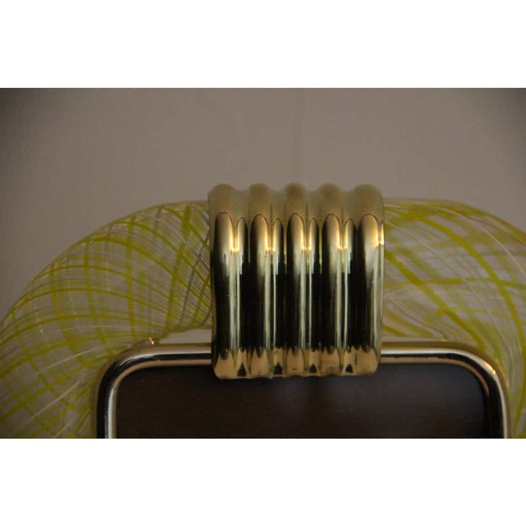 Cadre en verre de Murano jaune en filigranes 11 Cadre en verre de Murano jaune en filigranes 11