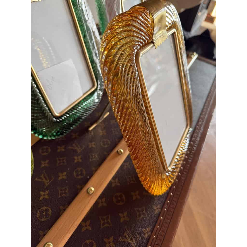 Cadre en verre de Murano ambré 11 Cadre en verre de Murano ambré 11