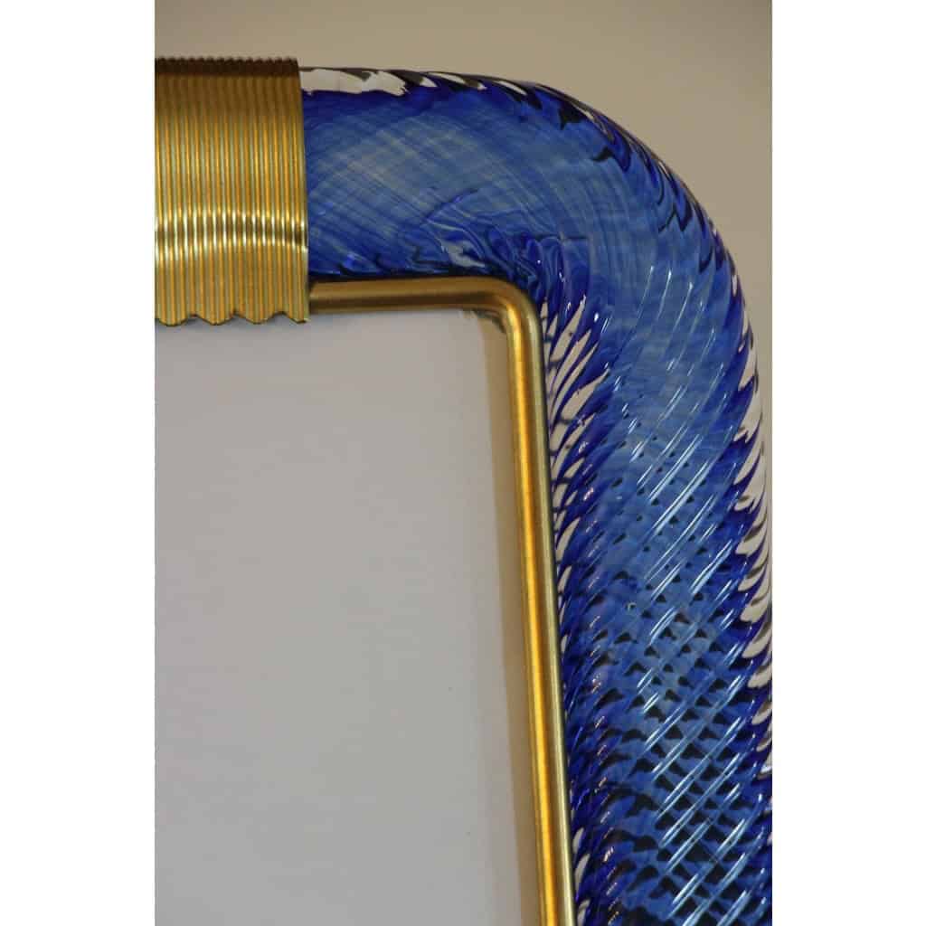 Cadre en verre de Murano bleu saphir 11
