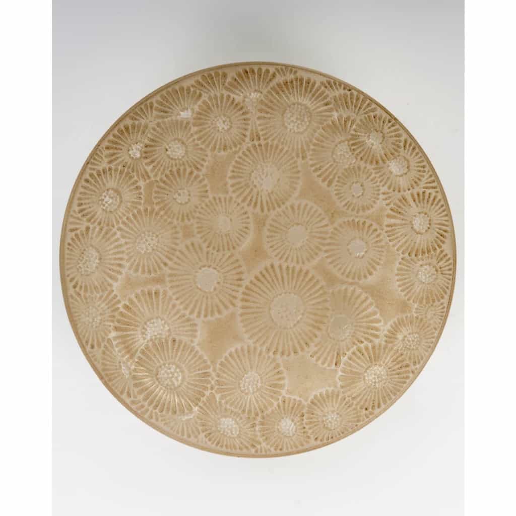 1920 René Lalique – Boîte Marguerites Verre Blanc Patiné Sépia 5