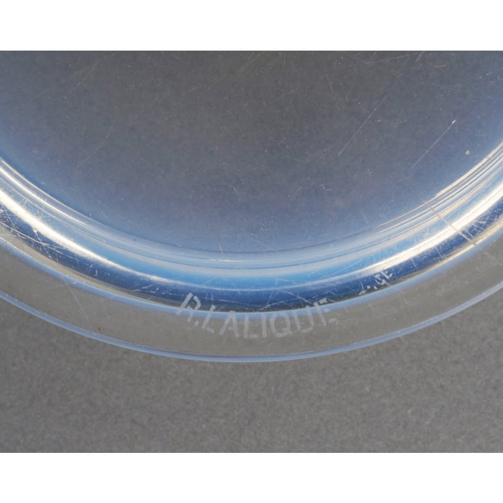 1926 René Lalique – Boîte Roger Verre Opalescent Patiné Bleu 6