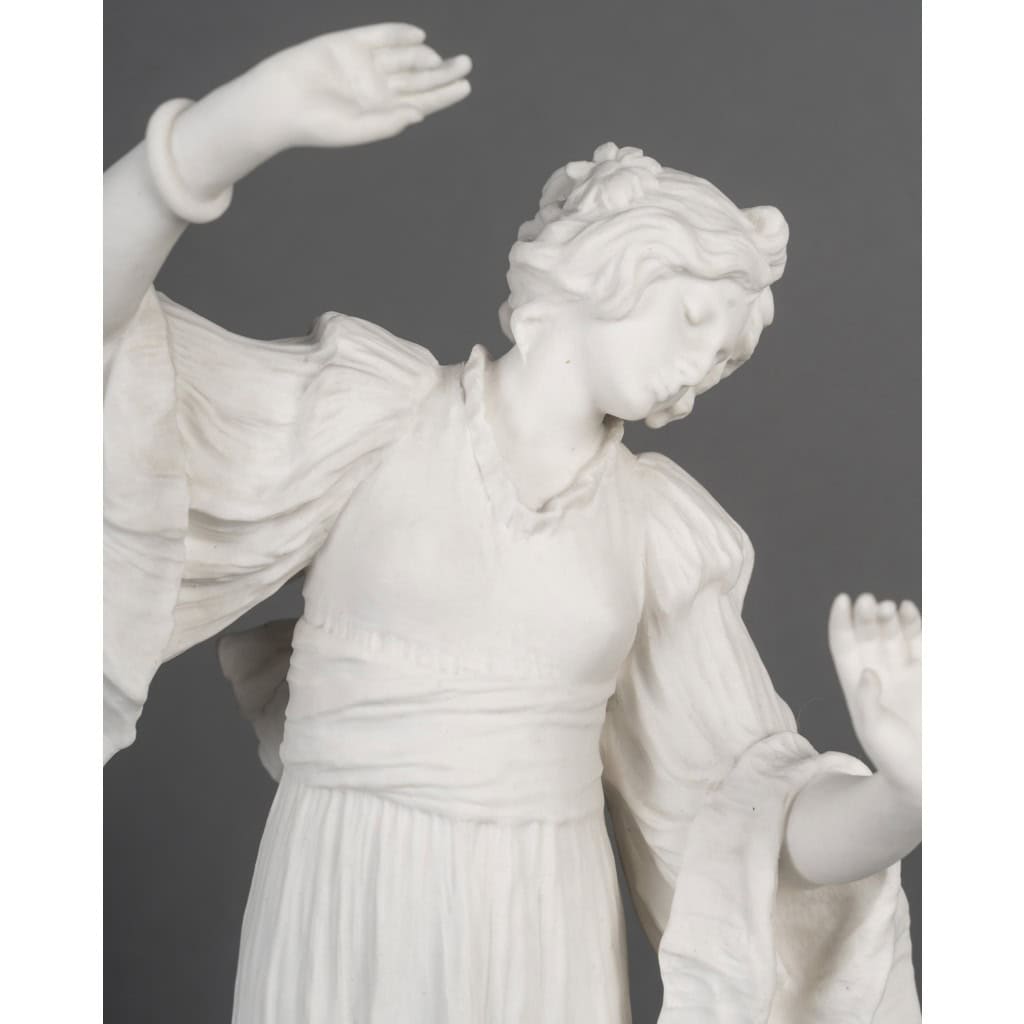 Agathon Léonard et Sèvres – Sculpture Statuette Danseuse avec Bracelet Porcelaine 9