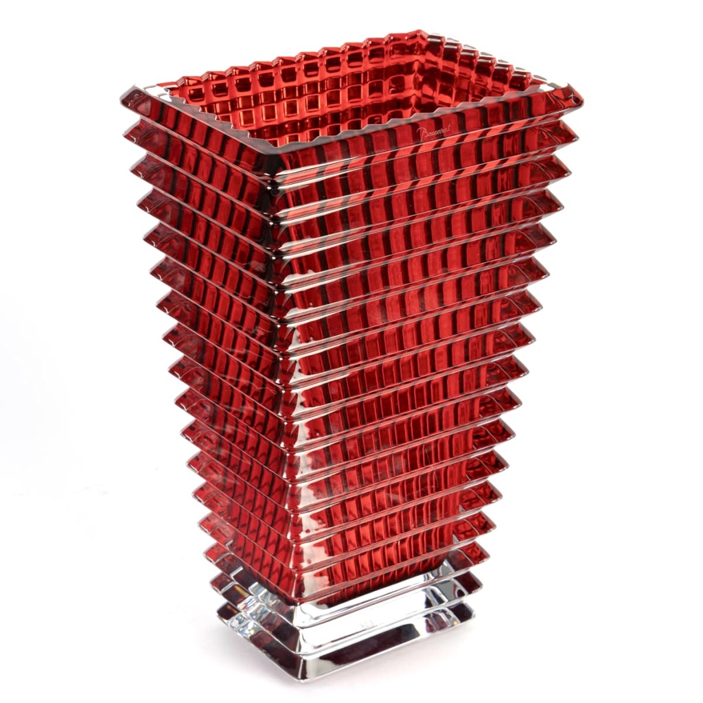 Baccarat – Vase Eye Rectangulaire L Cristal Rouge 4