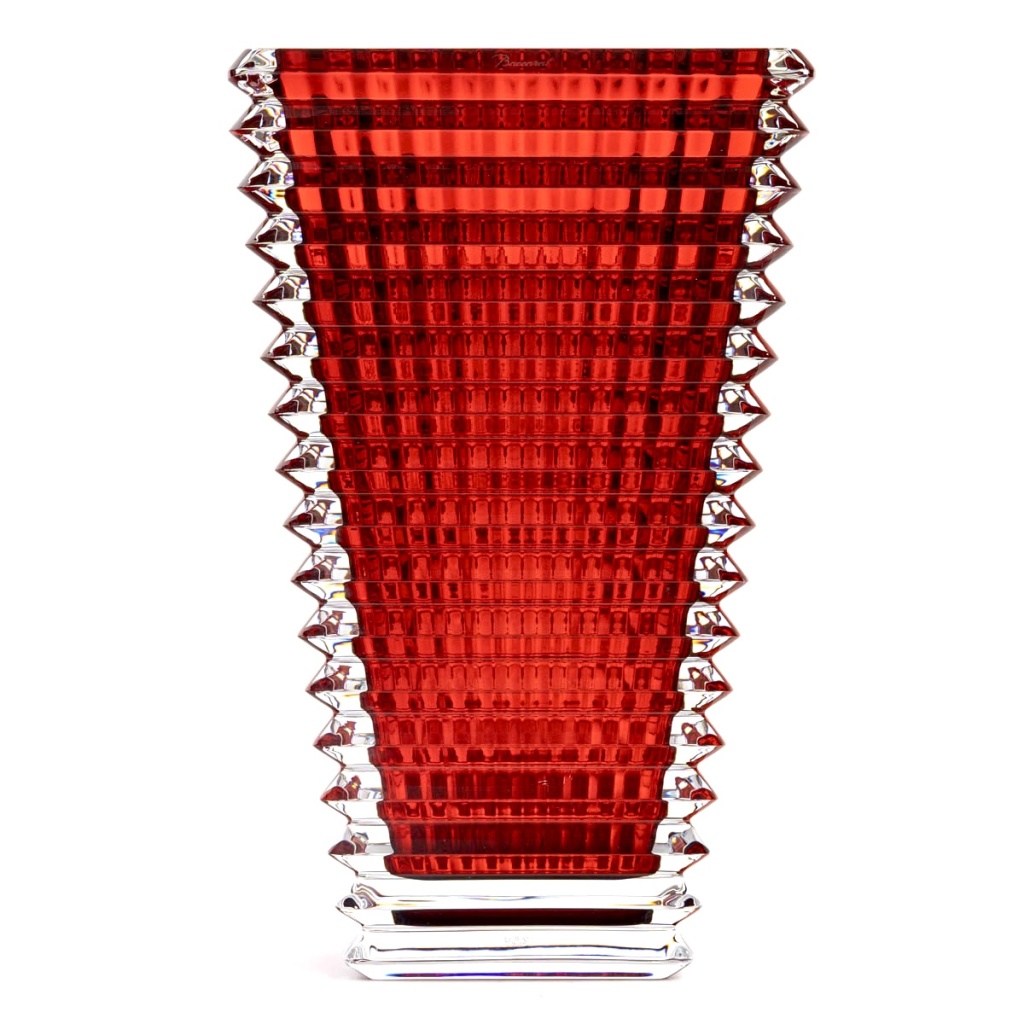 Baccarat – Vase Eye Rectangulaire L Cristal Rouge 3