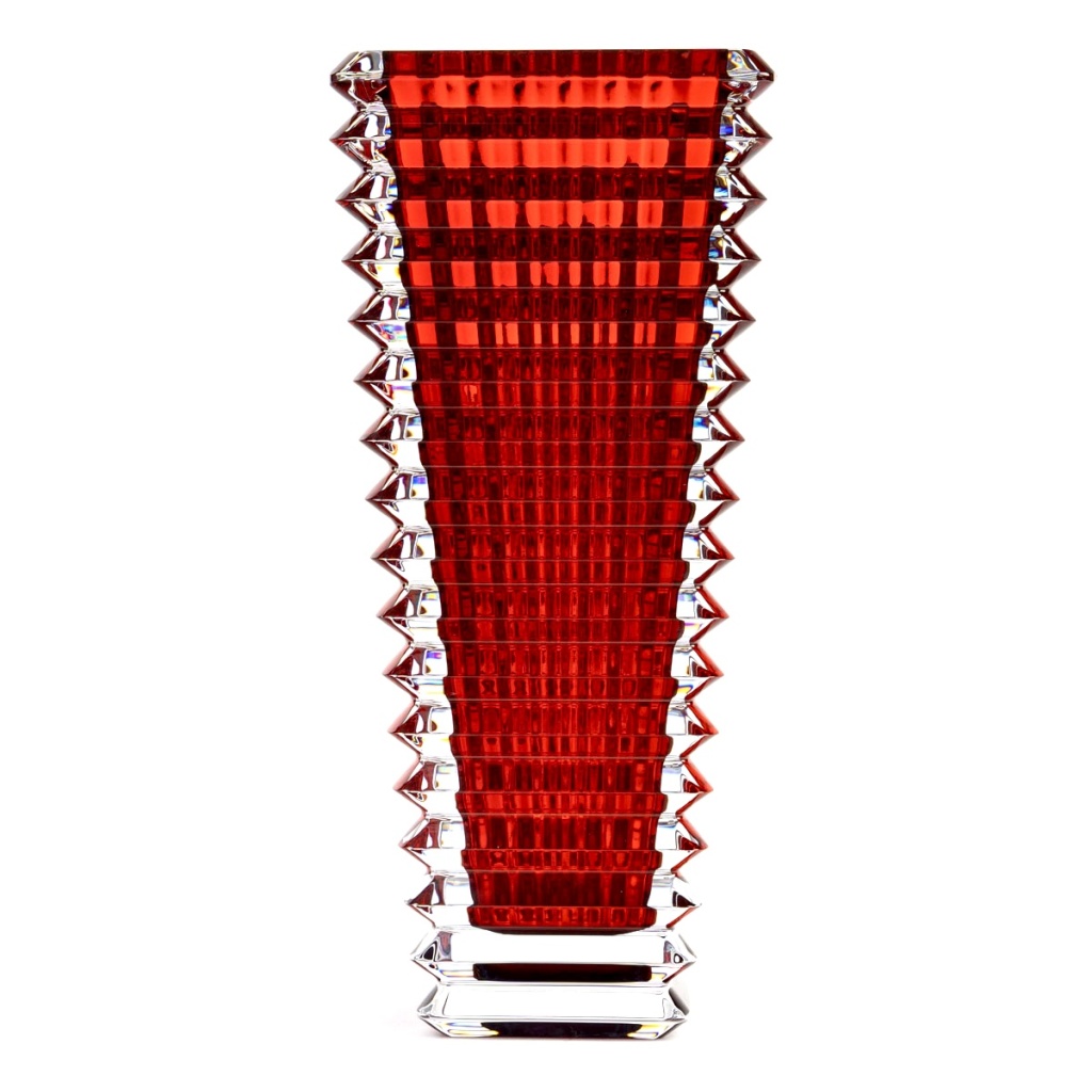 Baccarat – Vase Eye Rectangulaire L Cristal Rouge 5