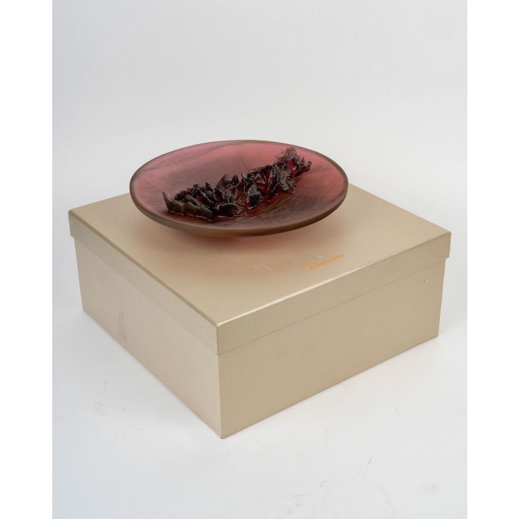 Daum France – Coupe Fleur d&rsquo;Orchidée Cristal – NEUF EN COFFRET 3