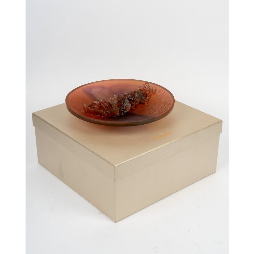 Daum France – Coupe Fleur d&rsquo;Orchidée Cristal – NEUF EN COFFRET 3