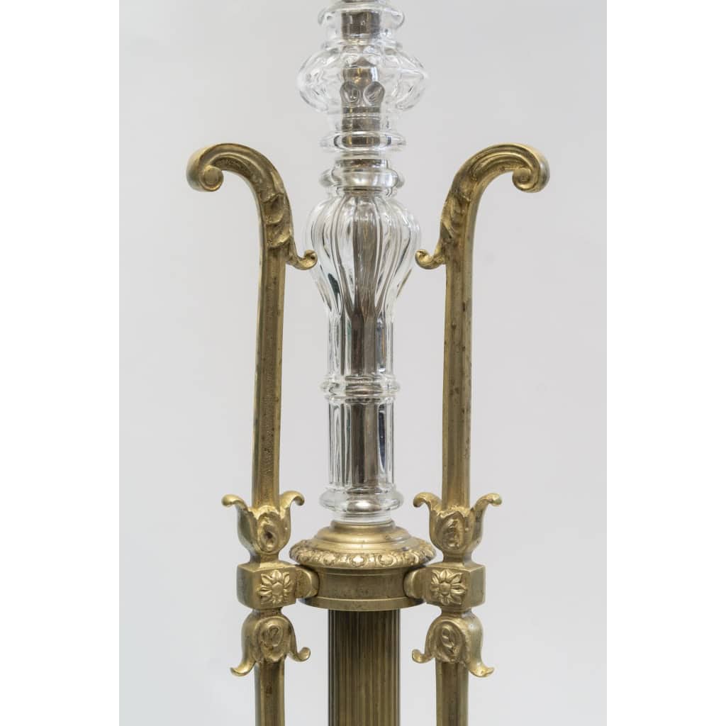 Grand Lampadaire de Style Louis XV – Bronze & Cristal 9