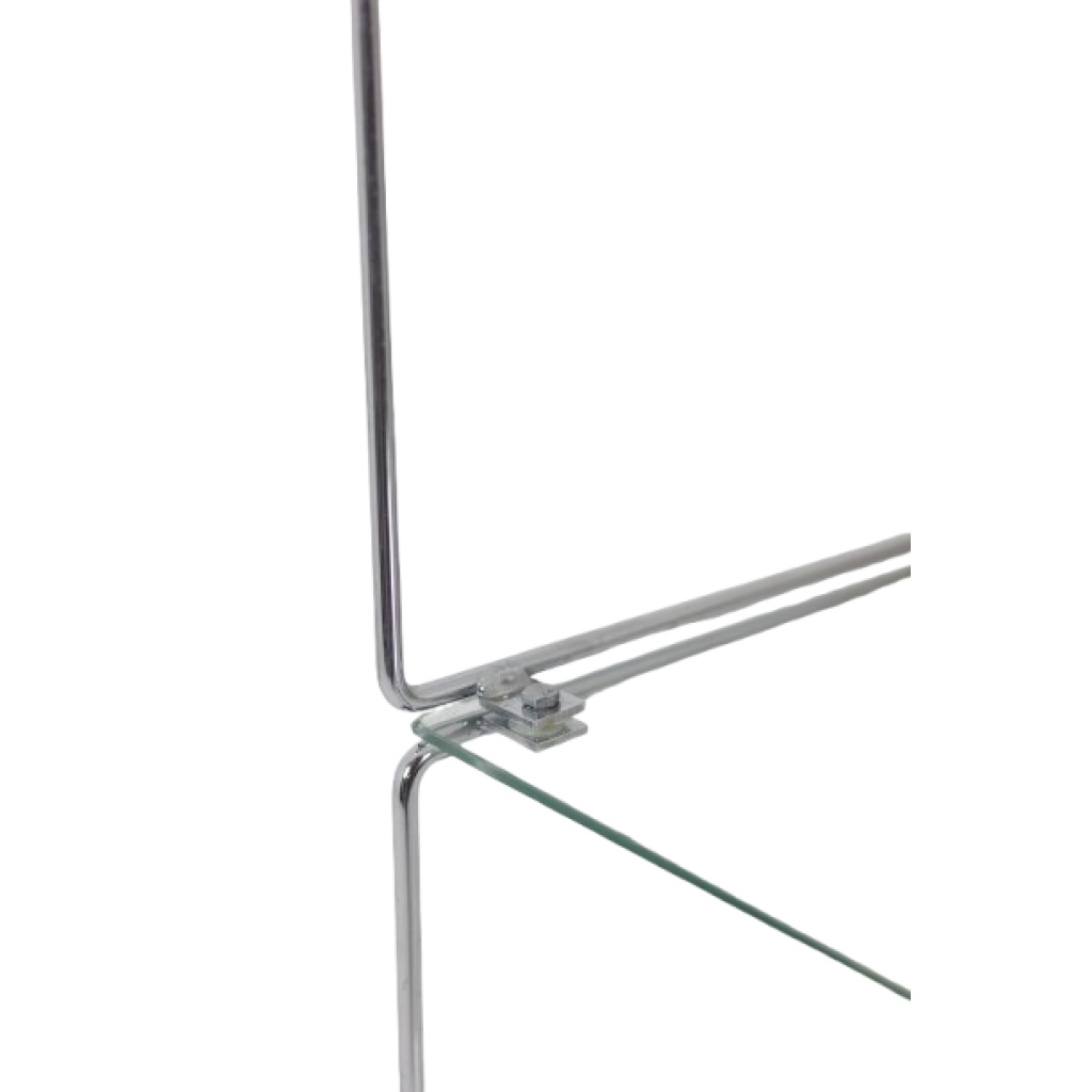 Ensemble de 3 étagères en métal chromé et verre. Années 1970 9