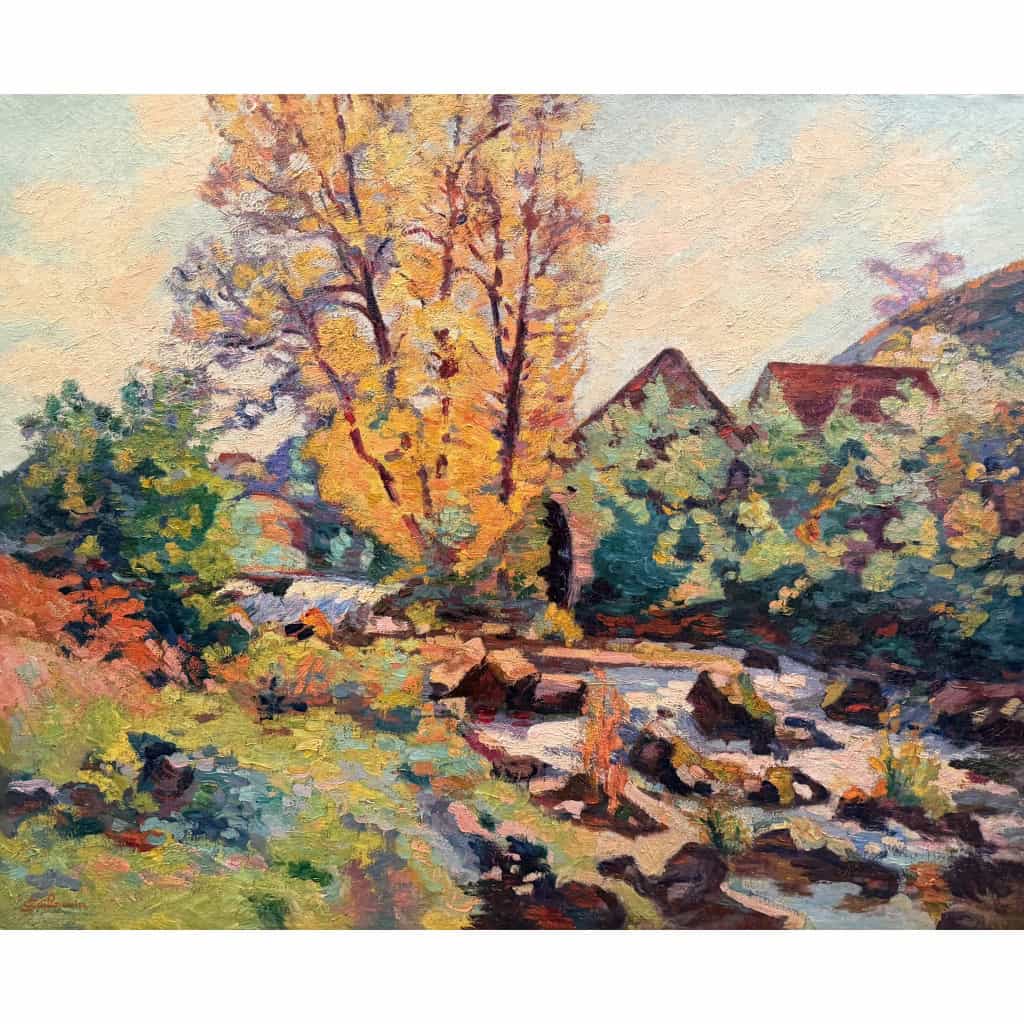 GUILLAUMIN Armand Creuse Le moulin Bouchardon en octobre 1913 Huile sur toile signée Certificat d’authenticité 13 GUILLAUMIN Armand Creuse Le moulin Bouchardon en octobre 1913 Huile sur toile signée Certificat d’authenticité 13