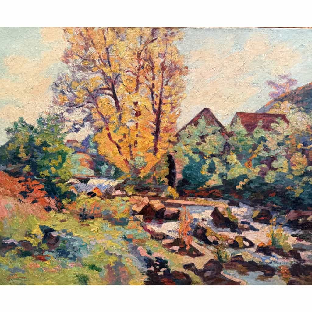GUILLAUMIN Armand Creuse Le moulin Bouchardon en octobre 1913 Huile sur toile signée Certificat d’authenticité 14 GUILLAUMIN Armand Creuse Le moulin Bouchardon en octobre 1913 Huile sur toile signée Certificat d’authenticité 14