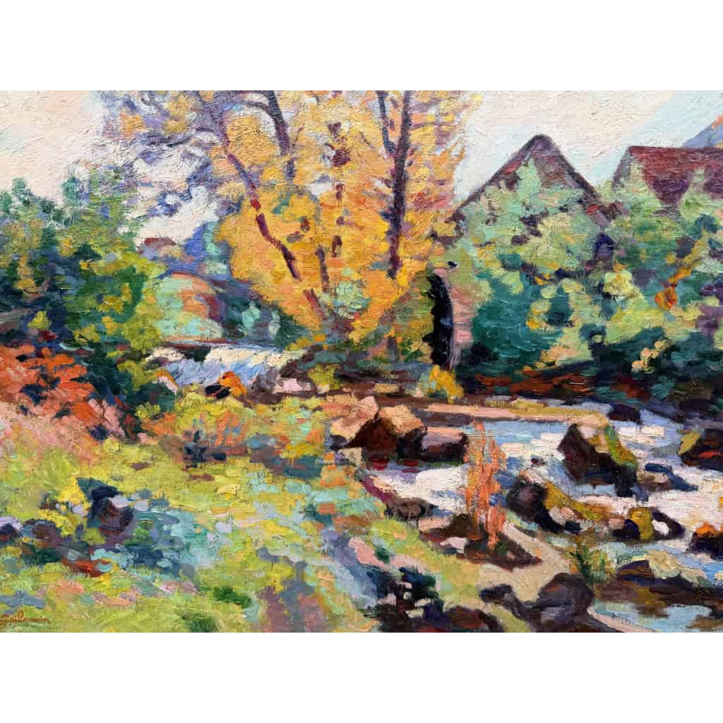 GUILLAUMIN Armand Creuse Le moulin Bouchardon en octobre 1913 Huile sur toile signée Certificat d’authenticité 18 GUILLAUMIN Armand Creuse Le moulin Bouchardon en octobre 1913 Huile sur toile signée Certificat d’authenticité 18