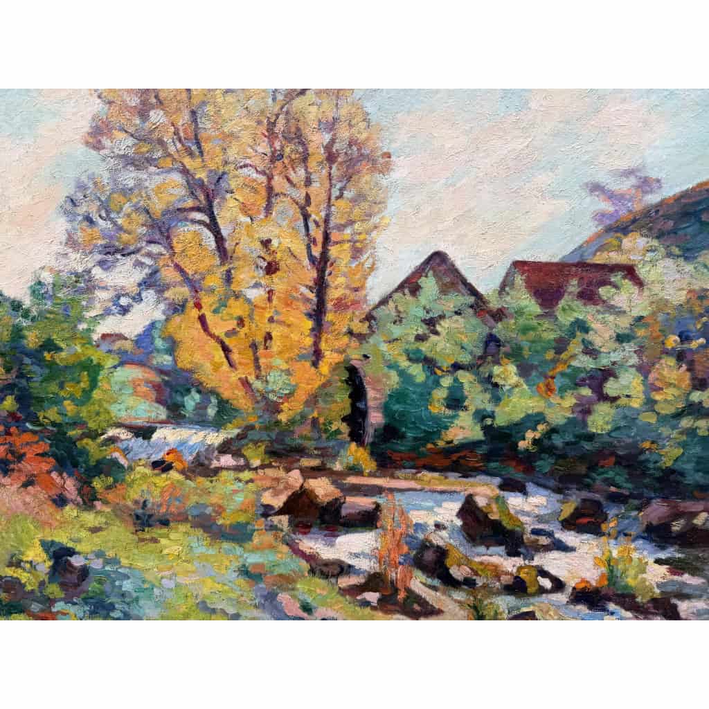 GUILLAUMIN Armand Creuse Le moulin Bouchardon en octobre 1913 Huile sur toile signée Certificat d’authenticité 19 GUILLAUMIN Armand Creuse Le moulin Bouchardon en octobre 1913 Huile sur toile signée Certificat d’authenticité 19