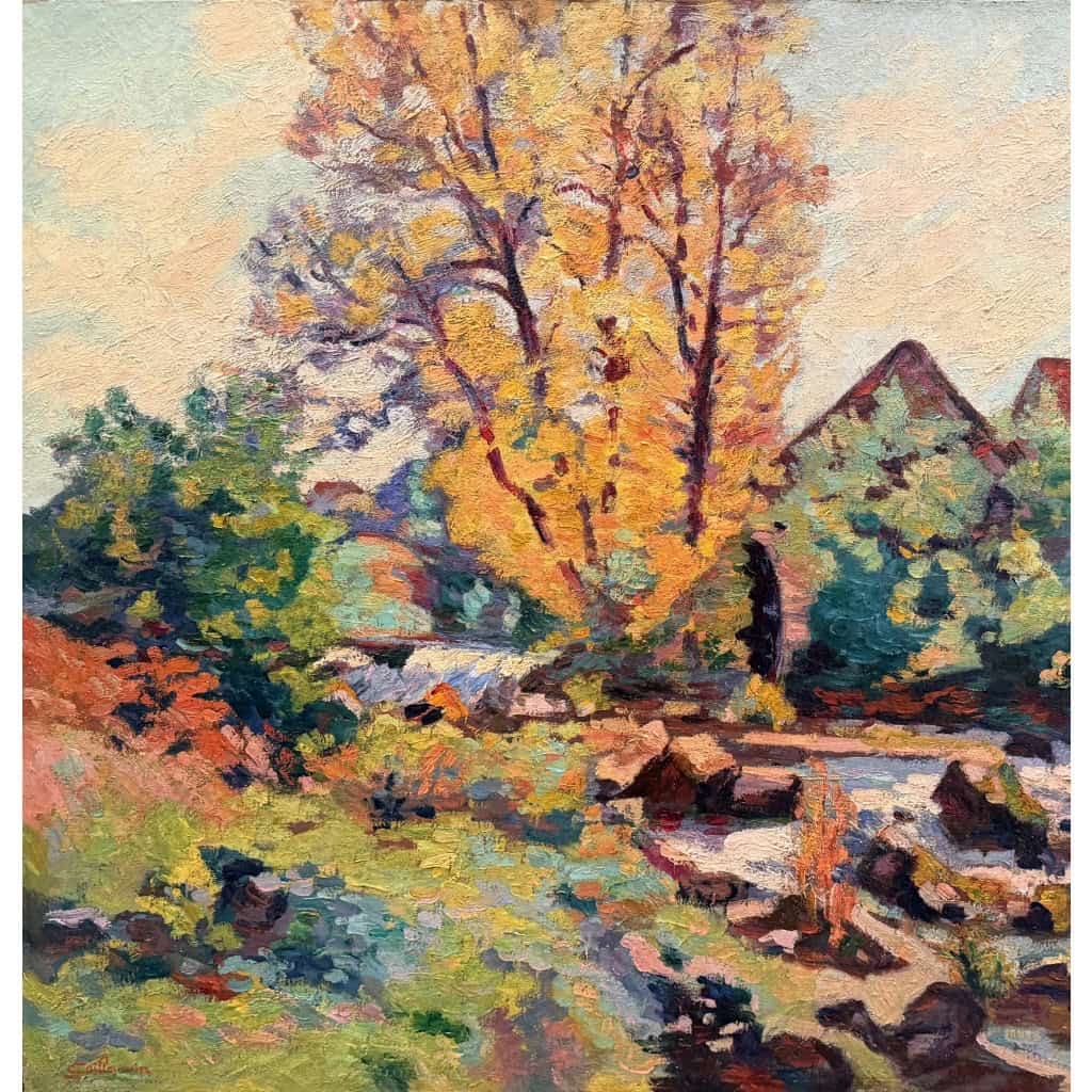 GUILLAUMIN Armand Creuse Le moulin Bouchardon en octobre 1913 Huile sur toile signée Certificat d’authenticité 8 GUILLAUMIN Armand Creuse Le moulin Bouchardon en octobre 1913 Huile sur toile signée Certificat d’authenticité 8