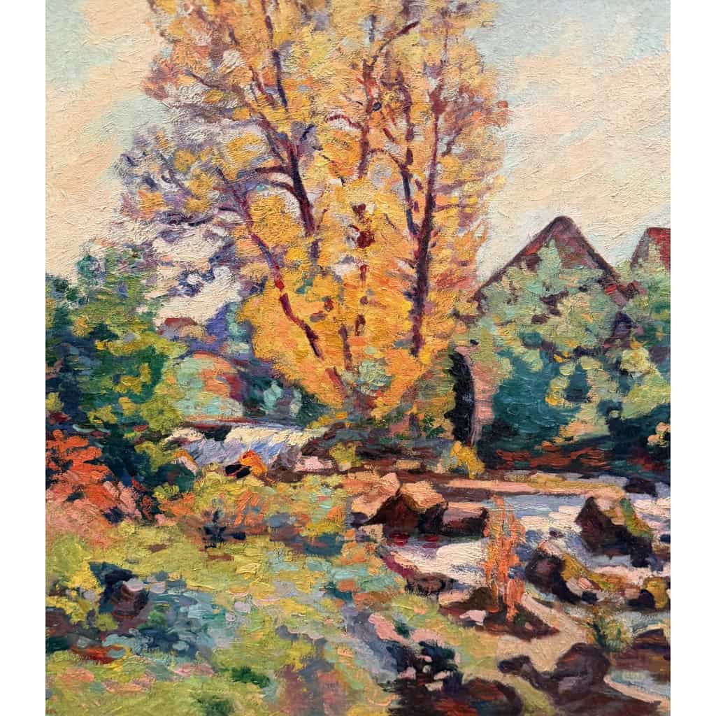 GUILLAUMIN Armand Creuse Le moulin Bouchardon en octobre 1913 Huile sur toile signée Certificat d’authenticité 12 GUILLAUMIN Armand Creuse Le moulin Bouchardon en octobre 1913 Huile sur toile signée Certificat d’authenticité 12