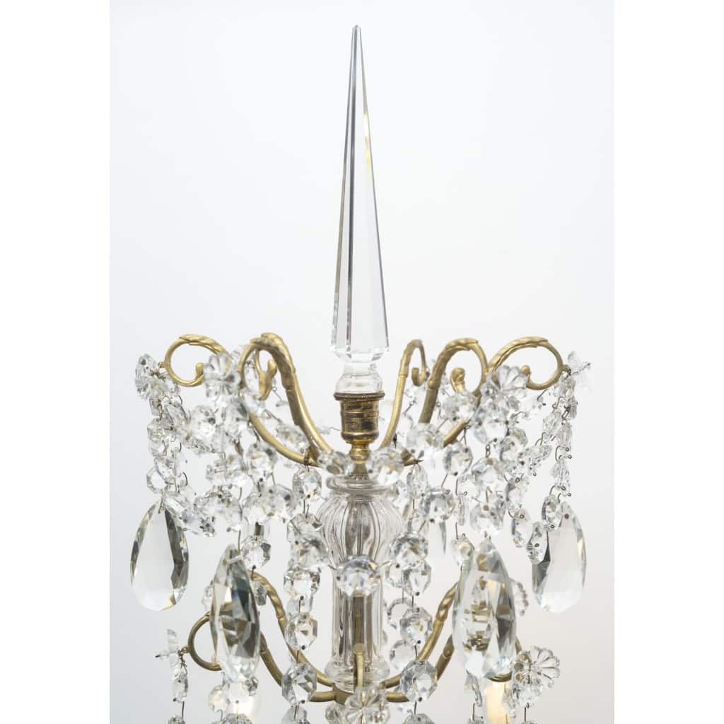 Grand Lampadaire de Style Louis XV – Bronze & Cristal 4