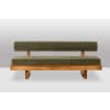 Banquette 3 places en frêne clair et velours de mohair vert. Contemporain 18