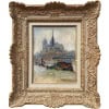 MORTON-JOHNSON Francis Paris Notre-Dame vue des quais de Seine Huile sur carton signée Certificat d&rsquo;authenticité 16