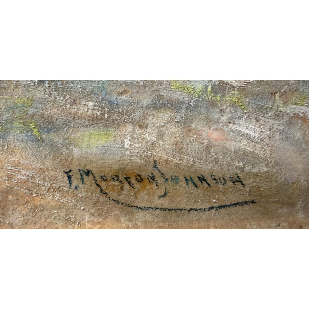 MORTON-JOHNSON Francis Paris Notre-Dame vue des quais de Seine Huile sur carton signée Certificat d&rsquo;authenticité 5