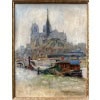 MORTON-JOHNSON Francis Paris Notre-Dame vue des quais de Seine Huile sur carton signée Certificat d&rsquo;authenticité 28