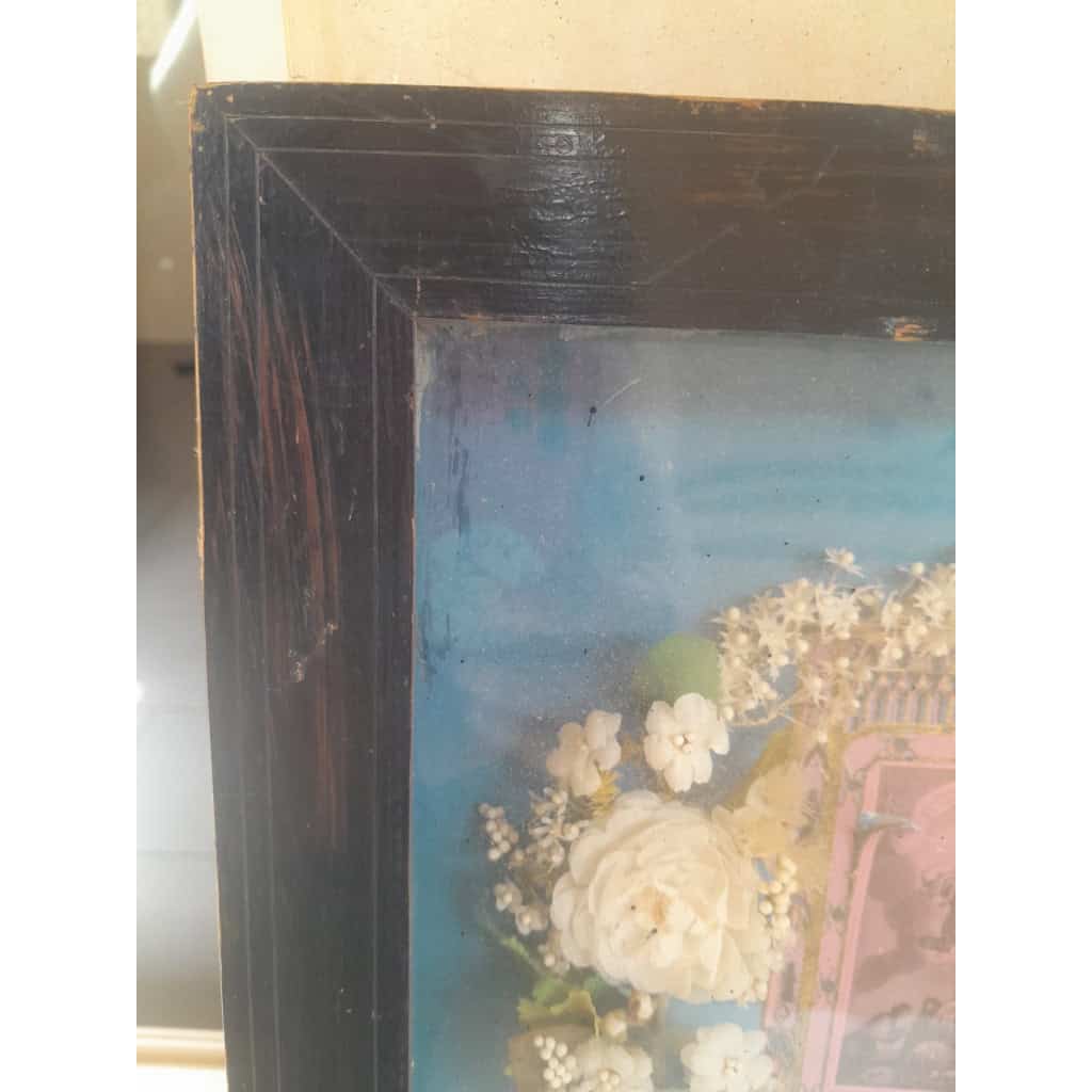 Cadre de communion, Napoléon III, bois noirci. 5